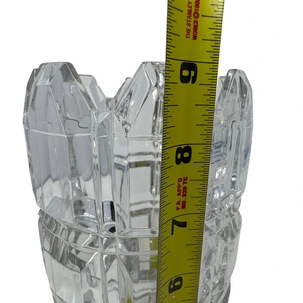 Towle Lead Crystal Vase West Germany 24% Cut Glass‎ Heavy 9